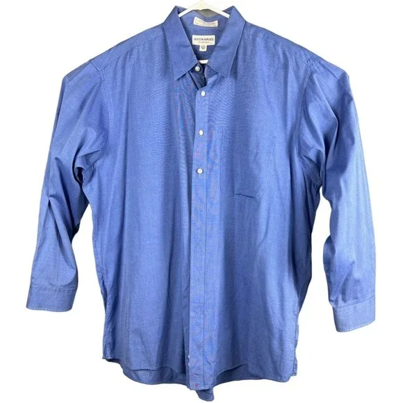 hathaway mens dress shirts Hathaway Mens 15 -32/33 Luxury 100% Cotton White Blue Black Striped Dress Shirt
